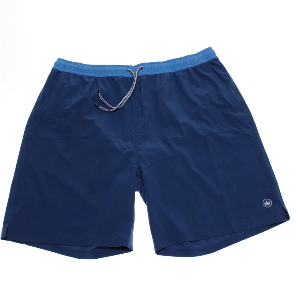 Peter Millar NWT Swimsuit Size XL US Seaside In Solid Blue Polyester Blend